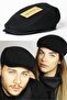 Black Beanie - Winter Cashmere Fabric - Standard Size Hat