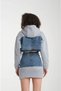 Women's 3-Thread Fleece Hooded Denim Detailed Winter Skirt Suit - 6