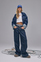 Women's Navy Blue Baggy Jean - 2