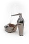 Women's Platinum Mirror Open Toe High Platform Chunky Heels Comfortable and Fashionable Shoes - 3