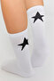 Bamboo Women's Black-White Tennis College Star Pattern Premium Seamless Socks 4-Piece Assortment Pack - 4