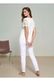 Women's Crew Neck Lace Half-Sleeve Sporty Chic Plus Size Curve Cotton Blouse - 3