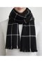 Puffy Black-White Checked Scarf Shawl Shoulder Shawl 68X190