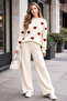 Embossed Embroidered Heart Tricot Set - 2