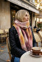 Benjamins Design Thick Fringed Ultra Premium Angora Texture Pinterest Scarf (220 X 40 cm) - 2