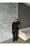 Women's Oversize Jacket with Belt at the Waist, Jeans Pants, Double Denim Set - 6