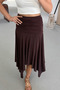 Single Slit Detail Brown Gode Skirt - 2
