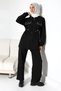 Women's Seasonal Combed Cotton Bottom Top Sports and Comfortable Black Hijab Set - 3