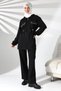 Women's Seasonal Combed Cotton Bottom Top Sports and Comfortable Black Hijab Set