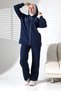 Women's Seasonal Bottom and Top Comfortable Navy Blue Sports Hijab Suit - 2