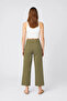 Women's High Waist Wide Leg Side Pocket Khaki Jean Pants - 2