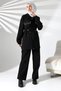 Women's Seasonal Combed Cotton Bottom Top Sports and Comfortable Black Hijab Set - 2