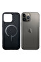 iPhone 14 Pro Leather Case, MagSafe, Slim Fit, Durable, Metal Buttons, Black