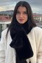 Women's Black Plush Scarf |   Winter Stylish Faux Fur - 3