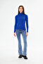 Women's Cobalt Blue Long Sleeve Turtleneck Knitwear Sweater - 6