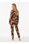 Women's 0342 Long Sleeve Suede Pajama Set - 2