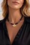 Black Fimo Necklace with Gold Apparatus