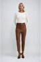 Brown Slim Leg Leather Trousers 0101 R3-H-K1 - 5