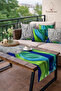 Quality Fabric, Vibrant Colors Runner and 4 Throw Pillow Covers Set