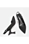 LARGE NUMBER WOMEN'S STILETTO 41-42-43-44-BLACK SATIN - 3