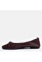 Claret Red Leather Ballerinas - 41-42-43-44 Model Large Size Genuine Leather - 6