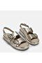 Large Size Women's Khaki Leather Sandals 41-42-43-44-45 Gold - 7