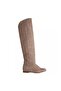 Bej Suede over the Knee Riding Boots - 4