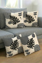 Bohemian Boho Themed Gray Cream Colored Decorative Gift 4-Piece Sofa Pillow - Throw Pillow Case Set