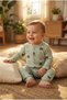 Ribbed Cotton, White Teddy Bear Patterned Baby Romper – 9 Months - 2