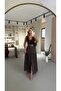 Belted Full Buttoned Brown Chiffon Skirt