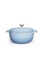 6QT Enameled Cast Iron Dutch Oven. Non-Stick, Oven & Stovetop Safe - Light Cornflower Blue