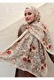 Tulip Pattern Aqua Cotton Shawl - 2