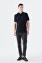 Black Slim Fit Shirt Collar T-Shirt - 2