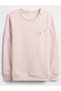 Relaxed Logo 800444 Crew Neck Fleece Sweatshirt Women's Sweatshirt Pudra - 3