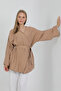 Natural Viscose Fabric Women's Kimono with Pockets and Belt 1168 – Collarless, Lightweight, Flowy, Summer Model