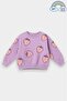Girl's Strawberry Patterned 3 Thread Non-Sharmond Sweatshirt Leggings Set 2-10 Years 12344 - 4