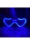 Led Light up Heart Shaped Shutter Glasses 3 Modes Neon Strip Party Glasses Blue - 3