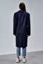 Rosalia Navy Blue Regular Fit Double-Breasted Cashmere Coat - 7