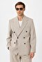 Beige Relax Fit Double Breasted Men's Blazer Jacket