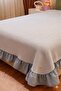 Ruffle Detailed Knitted Pique Single Bedspread + Pillowcase (160×200 cm – 65×40 cm) - 2
