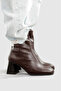 Women's Boots Bitter Brown Thick Heeled Stretch Boots - 3