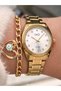 Steel Strap, Waterproof, Gold Color Women's Wristwatch + bracelet