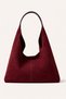 Burgundy Casual Shoulder Bag 100%Suede Bag