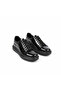 BLACK GENUINE LEATHER Patent Leather UNISEX SNEAKER SHOES