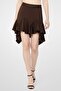Women Textured Casual Mini Skirts, Chocolate Brown - 4