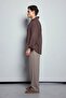 Men's Oversize Striped Long Sleeve Shirt Brown - 7