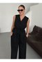 Black Miranda Fabric Vest and Trousers Set - 8456 - 3