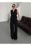 Black Miranda Fabric Vest and Trousers Set - 8456 - 5