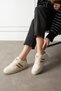 Beige Unisex Sneaker Jh177 Lace-Up Casual Sports Shoes - 3