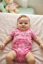 Fuchsia Floral Patterned Double Baby Girl Bodysuit Set - Zoe